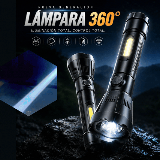 Lámpara 360° Multifunción – Luz Potente Para Cualquier Situación